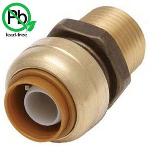 Push Fit 3/4" x 3/4" Inch NPT Male Thread Adapter Fitting - VENTRAL® 